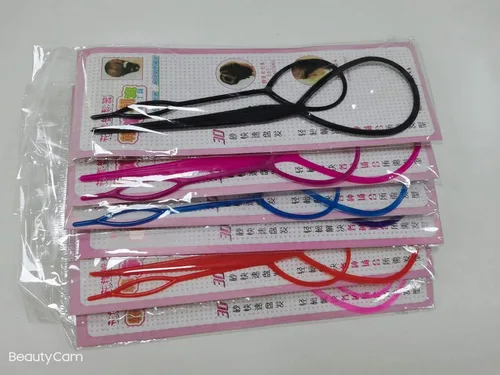 Vista 7 de Pinza para el cabello, 12 piezas de plástico Magic Topsy accesorios para trenzar el cabello, lazo de herramienta de trenza francesa para peinar