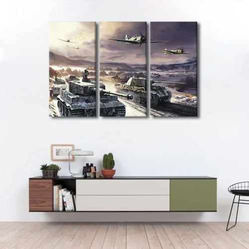 Vista 2 de Lienzo decorativo para pared de niños, decoración de dormitorio de adolescentes de la Segunda Guerra Mundial, imágenes en pared para decoración