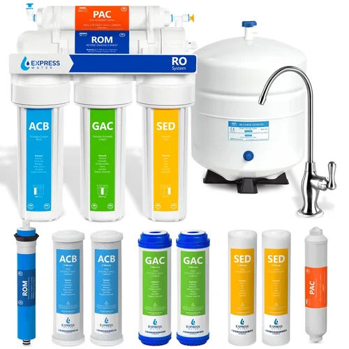 Vista 2 de Express Water Filtración de ósmosis inversa RO5DX Sistema de ósmosis inversa de 5 etapas certificado NSF y sistema de ósmosis inversa de 3 años