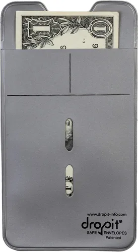 Vista 14 de UBICON 10 sobres azules reutilizables Dropit Safe para depositar monedas y dinero, tamaño 10, azul Secure Cash Handling Heavy-Duty Vinyl