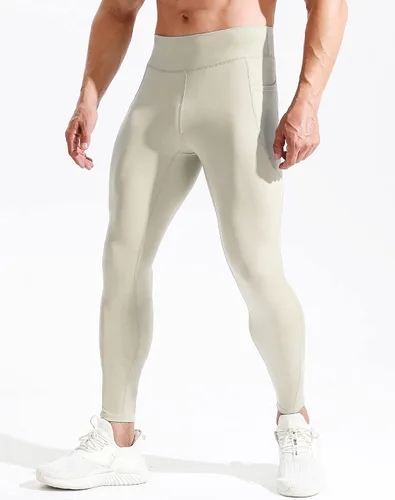 Vista 2 de NELEUS Pantalones de compresión de capa base para hombre, mallas de correr con bolsillo para teléfono
