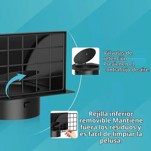 Vista 4 de HG Power Cubierta de ventilación de secadora de 4 pulgadas exterior con Negro