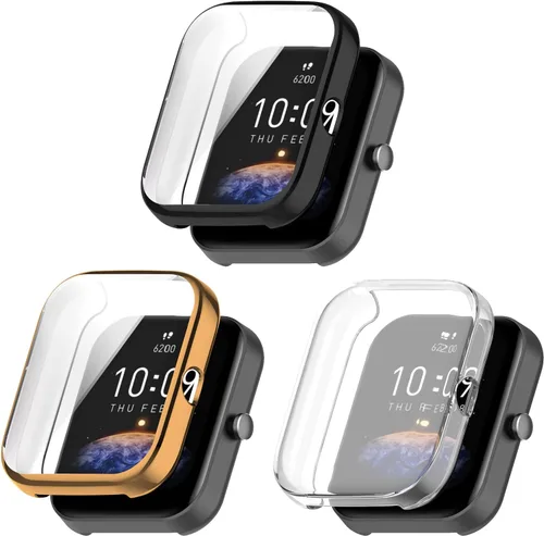 Vista 13 de Funda protectora compatible con Amazfit Bip 3 Pro/Bip 3 Smart Watch Funda de TPU suave ultradelgado protector de pantalla para Amazfit Bip3 Pro/Bip3
