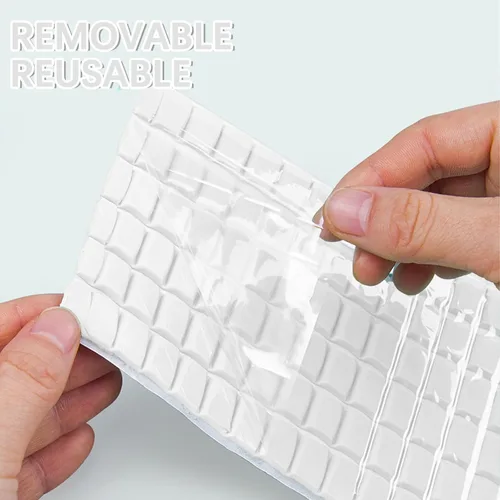 Vista 3 de Masilla de montaje adhesiva para colgar en la pared, póster adhesivo extraíble y reposicionable, no deja marcas, adhesivo pegajoso para colgar Blanco