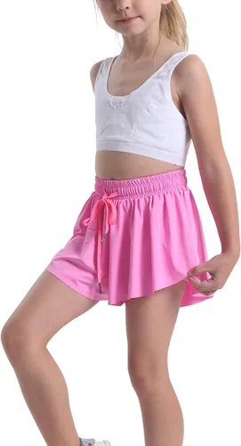 Vista 4 de Paquete de 3 faldas cortas con vuelo de mariposa para niñas, tenis y animadoras, atléticas, para correr, para adolescentes y niñas
