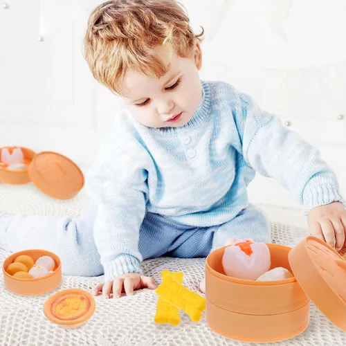 Vista 9 de NUOBESTY Juego de comida china para el desayuno, 58 piezas, juguetes de cocina con Dim Sum para cocinar alimentos para niños, juego de rol
