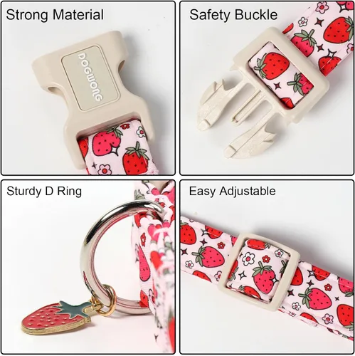 Vista 108 de DOGWONG Collar para perro de San Valentín, collar ajustable de algodón con corazón de caramelo azul, perfecto para perros pequeños a medianos