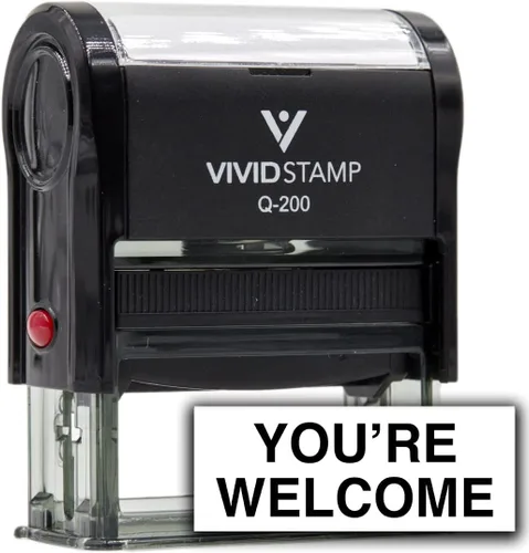 Vista 4 de Vivid Stamp You're Welcome - Sello de goma autoentintado (tinta negra) - Q-300