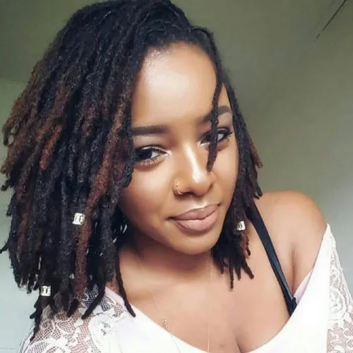 Vista 22 de Extensiones de cabello humano Loc de 0.2cm de ancho, 4 pulgadas, 10 hebras, extensiones de rastas de cabello humano 100% hechas a mano, permanentes