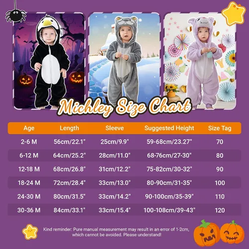Vista 4 de MICHLEY Disfraz unisex de animal para bebé, para invierno, otoño, con capucha, para Halloween, cosplay, trajes