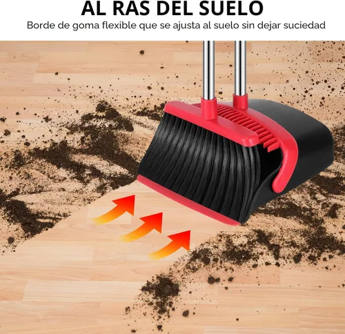 Vista 5 de NACENA - Juego de escoba y recogedor con dientes, con mango ajustable de 52 pulgadas de largo, para limpiar cabello, adecuado para el hogar, cocina