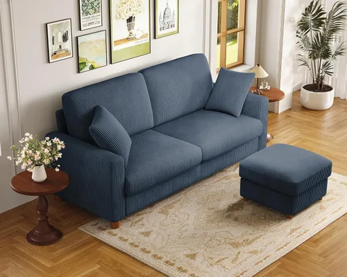 Vista 25 de Kidirect Silla de acento extragrande de 35.5 pulgadas, sillas de sala de montaje fácil, silla de lectura de pana para dormitorio, sillas de acento