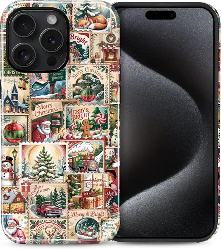 Vista 42 de Funda para iPhone 13 iPhone 14, a prueba de golpes, funda protectora híbrida de 2 capas, doble protección contra caídas, antiarañazos, diseño Rojo