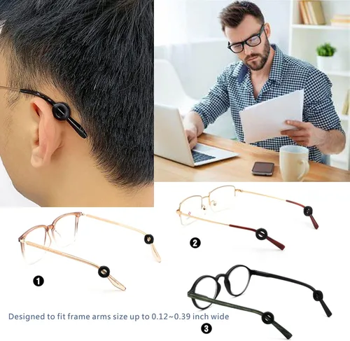 Vista 5 de KECHIO Gafas de retención antideslizante para gafas con gancho para la oreja para niños y adultos, soporte antideslizante de silicona