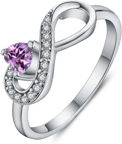 Vista 40 de Anillo Jo Wisdomo de compromiso. de plata esterlina, con corazón e infinito, anillo de amistad, para ella