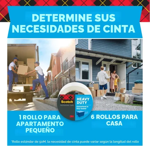 Vista 5 de Cinta para embalaje pesado Scotch 1.88 pulg x 54.6 yards, Transparente