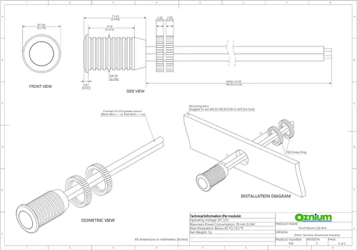 Vista 6 de BRIGHTEST Light Bolt - Luz LED de montaje empotrado de 12V para parachoques, parrilla, interior de automóviles, tablero, iluminación ambiental