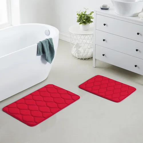 Vista 39 de Yafa Home Fashion 1 alfombra de baño de 17 x 24 pulgadas, espuma viscoelástica, absorbente de agua y antideslizante, color negro