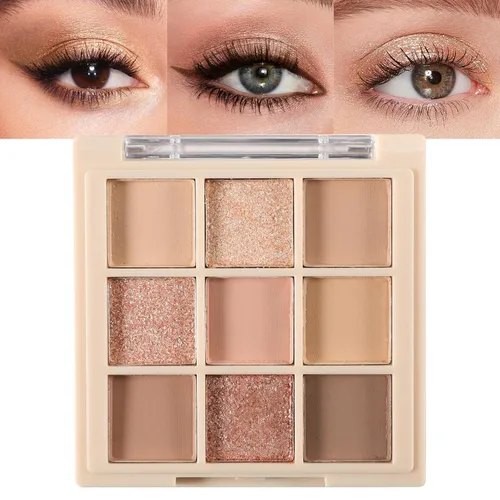 Vista 44 de Erinde Paleta de maquillaje de sombra de ojos de 9 colores con purpurina y lavanda brillante y mate, violeta, malva, púrpura oscura, plateado