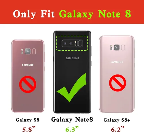 Vista 2 de Funda para Samsung Note 8 de 6.3 pulgadas, para Galaxy Note 8, a prueba de golpes, con correa y soporte para anillo, para Samsung Galaxy Note 8