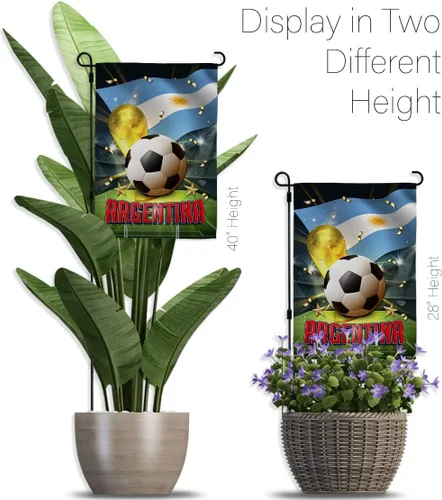 Vista 11 de Bandera del equipo de la Copa Mundial de la FIFA 2022 con bandera de Argentina para decoración del hogar al aire libre, arte de pared