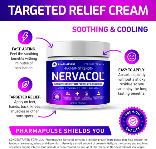 Vista 2 de Pure Sciences Neuropathy - Crema para alivio del dolor por neuropatía de fuerza máxima para pies, manos, piernas, con Árnica, Vitamina B6, Aloe