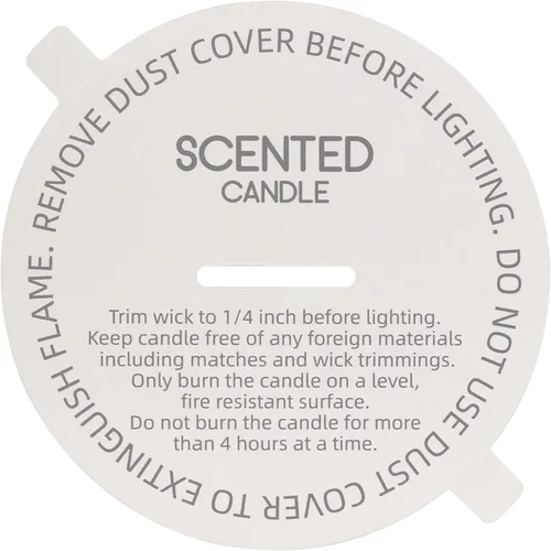 Vista 18 de CandMak Cubiertas antipolvo para velas, 160 tapas blancas mate impresas con lengüeta para hacer velas (2.125 pulgadas)