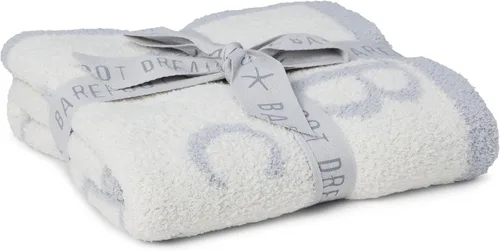Vista 3 de Manta Barefoot Dreams® CozyChic® ABC, Rosa Polvoriento/Crema