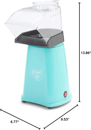 Vista 7 de GreenLife Máquina eléctrica para hacer palomitas de maíz, máquina de aire caliente, bandeja de medición de maíz y fusión de mantequilla, interruptor