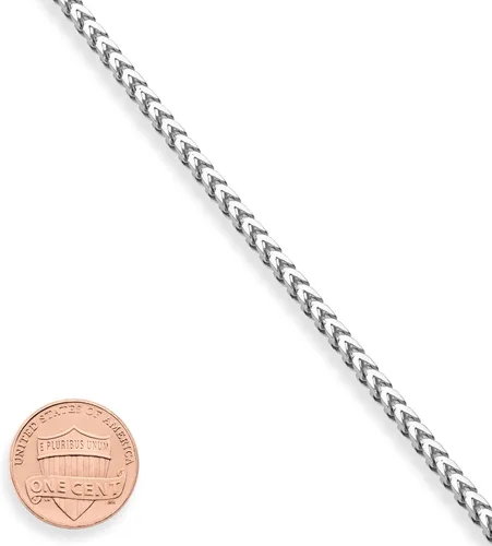 Vista 2 de Miabella Solid 925 Sterling Silver Italian 2.5mm Franco Square Box Link Chain Bracelet for Men Women, Made in Italy