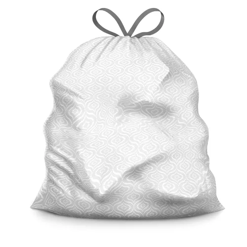 Vista 3 de Color Scents Bolsas de basura altas para cocina, 13 galones, 100 bolsas (1 paquete de 100 unidades), cordón - Bolsa blanca en lavanda + aroma a