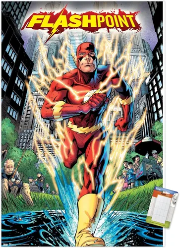 Vista 11 de Trends International DC Comics-The Flash-Flashpoint - Póster de pared, 14.725 x 22.375 pulgadas, versión enmarcada de madera de granero