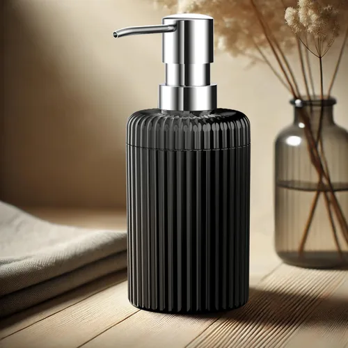 Vista 5 de Dispensador de jabón para baño, paquete de 2 dispensadores de jabón de manos de cocina, 12 onzas, dispensador de loción vacío de plástico negro mate