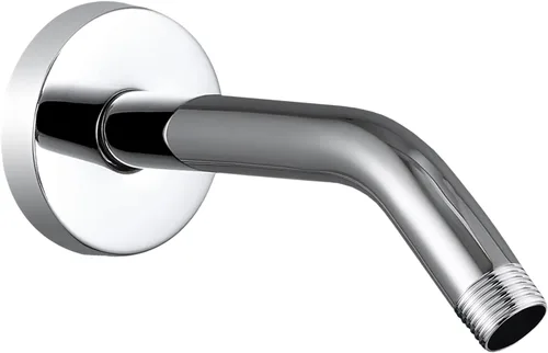 Vista 13 de Brazo de ducha Voolan con brida y cinta de teflón, brazo de cabezal de ducha extensible para cabezal de ducha fijo de baño, acero inoxidable sólido
