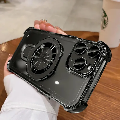 Vista 2 de Funda para iPhone 11 Pro con soporte de anillo magnético, [compatible con MagSafe] Cuatro esquinas a prueba de golpes