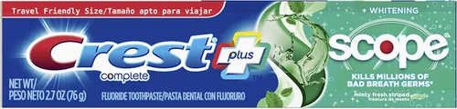 Vista 6 de Crest Complete Multi-Beneficio Pasta dental con flúor, blanqueamiento + alcance, menta fresca, 0.85 oz (paquete de 8)
