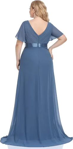 Vista 2 de Ever-Pretty Women Chiffon V Neck Plus Size Maternity Party Dresses for Baby Shower 20795