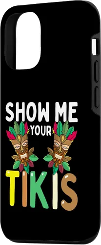 Vista 2 de Carcasa divertida para iPhone 14 Show Me Your Tikis Boobs Aloha Hawaii Luau