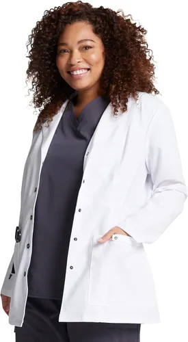 Vista 2 de Dickies Xtreme Stretch - Abrigos de laboratorio para mujer, 28 pulgadas, cierre frontal 82400