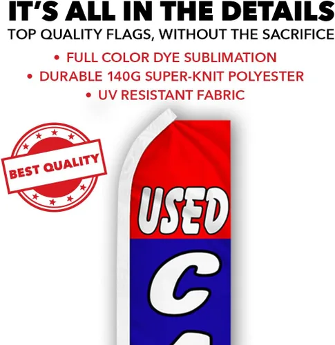 Vista 4 de Bandera de plumas de Swooper roja y azul, ideal para concesionarios y lotes de automóviles