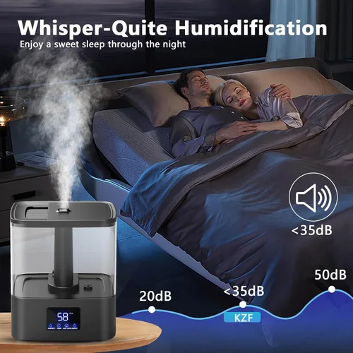 Vista 7 de KZF Humidificador ultrasónico para dormitorio, niebla fría ultrasónica de 6 litros, fácil de limpiar, 3 ajustar la humedad, adecuado