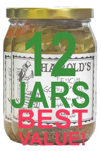 Vista 5 de Harold's - Purdy Hot Crinkle Cut Pickle Slices - Pepinillos picantes - Empaquetado con ajo fresco y habanero - Hecho en Texas