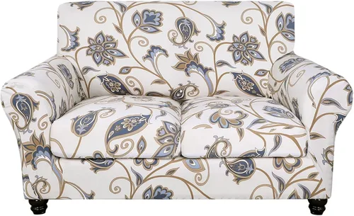 Vista 29 de SearchI Funda elástica para sofá, funda para sillón de 2 piezas con funda de cojín separada para silla, protector de muebles lavable para sala