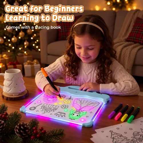 Vista 3 de Tablero de dibujo LED para niños, idea de regalo de cumpleaños y Navidad