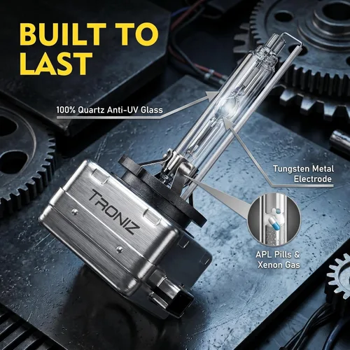 Vista 5 de Bombillas HID D1S D1R de 35 W súper brillantes de fábrica de xenón para faros delanteros 66140, reemplazo directo Plug-N-Play, 10000 K, azul 10000K