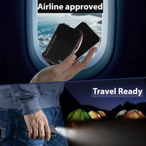 Vista 5 de Cargador portátil de viaje de batería AA para Sony Xperia Z4 Ultra y cargador de emergencia con luz LED (toma 2 pilas AA) [Negro]