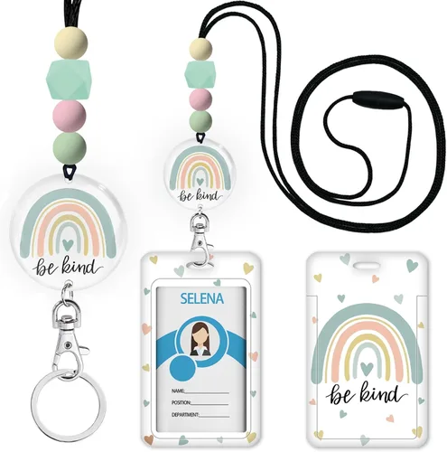 Vista 30 de Cordones para Profesores de Concienciación sobre el Autismo para Tarjetas de Identificación y Llaves, Lindo Cordón de Silicona con Cuentas Separable