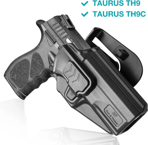 Vista 3 de Funda Taurus TH9 TH9C, funda OWB para pistola Taurus TH9/TH9C de 0.354 in, retención de nivel II con liberación de dedo índice, paleta ajustable