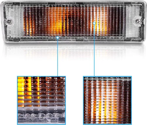 Vista 3 de AmeriLite Luz de defensa transparente de repuesto en par para Nissan Hardbody PickUp 1988-1997 / Pathfinder 88-95 - Lado del pasajero y del conductor