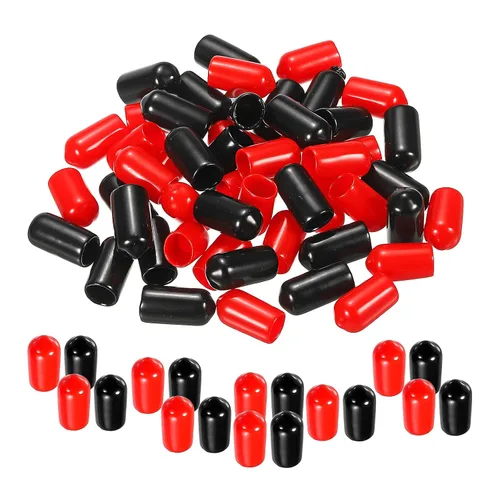 Vista 54 de MECCANIXITY 50 unids tapas de goma Surtido de 0.079 in PVC vinilo tornillo rosca protector para tornillo tornillo negro rojo